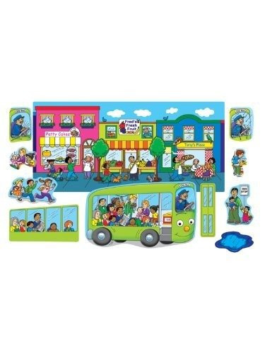 Little Folk Visuals Wheels on the Bus Precut Flannel/Felt Board Figures, 11 Pieces Set