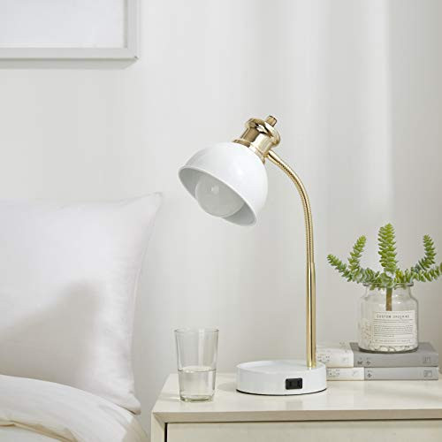 Urban Shop Charging Lamp with CatchAll Base Gold