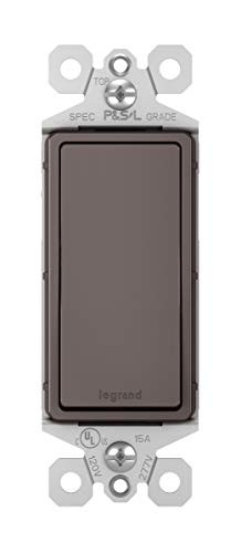 Legrand radiant 15 Amp Rocker Wall Switch Decorator Light Switches Brown Single Pole TM870CC10