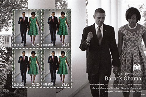 President Barack Obama and First Lady Michelle Obama Grenada Collectible Postage Stamps 3971 President Barack Obama and First Lady Michelle Obama Grenada Collectible Postage Stamps 3971