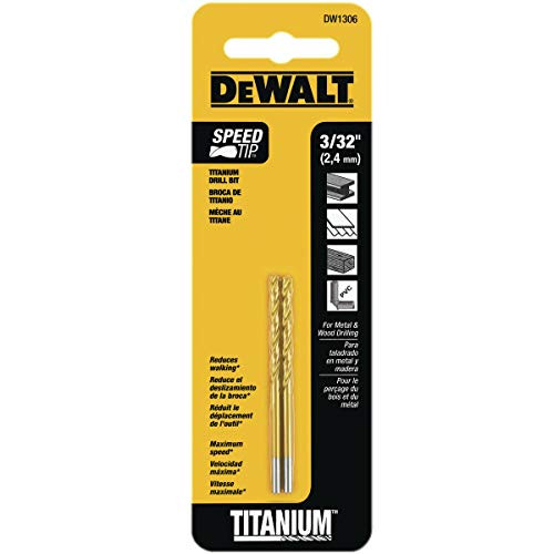 DEWALT DW1306 332Inch Titanium Split Point Twist Drill Bit