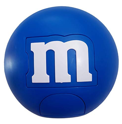 M Lentil Candy Dispenser by MM with Red Blue and Yellow Dispensing Candy Gumballs Nuts Snacks  Treats for Children Kids Adults Blue
