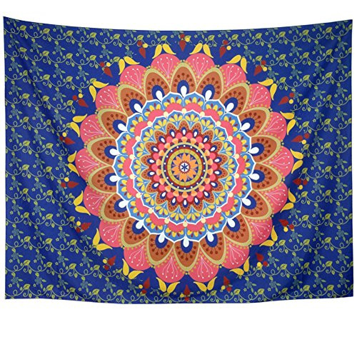 Racunbula Mandala Tapestry Bohemian FLower Mandala Wall Tapestry Indian Hippie Hippy Tapestries Wall Hanging Psychedelic Blue mandala turquoise Wall Tapestry for Dorm Living Room Bedroom Racunbula Mandala Tapestry Bohemian FLower Mandala Wall Tapestry Indian Hippie Hippy Tapestries Wall Hanging Psychedelic Blue mandala turquoise Wall Tapestry for Dorm Living Room Bedroom