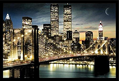 Buyartforless Work Framed Manhattan Lights New York City Skyline 36x24 Art Poster Print Brooklyn Bridge World Trade Center Twin Towers Black Buyartforless Work Framed Manhattan Lights New York City Skyline 36x24 Art Poster Print Brooklyn Bridge World Trade Center Twin Towers Black
