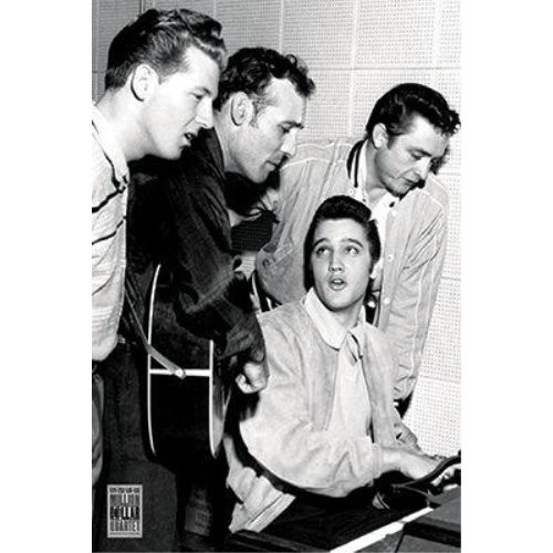 Million Dollar Quartet  Elvis Presley  Jerry Lee Lewis  Carl Perkins  Johny Cash 36x24 Music Art Print Poster
