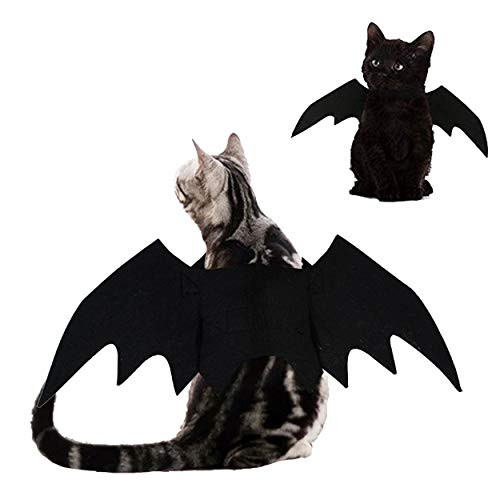anypac Pet Cat Bat Wings Halloween Costume Party Puppy Collar Leads Cosplay Decoration M