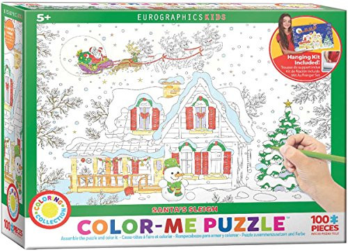 EuroGraphics Santa's Sleigh Color Me Puzzle (100 Pieces)