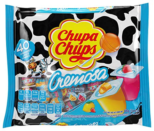Chupa Chups Mini Lollipops 40 Candy Suckers for Kids Cremosa Yogurt 2 Assorted Creamy Flavors for Gifting Parties Office 40 Count