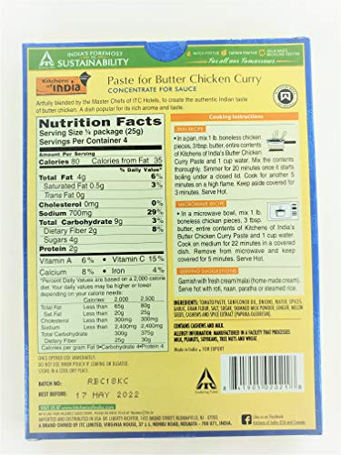 Kitchens of India Butter Chicken Curry Paste 35 Ounce  6 per case