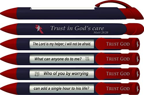 Greeting Pen "Trust God" Scripture Pens, Scripture Verses with Rotating Messages, 6 Pen Set (36035)