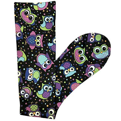 Prestige Medical Soft Comfort Compression Socks Party Owls Black 2 Count