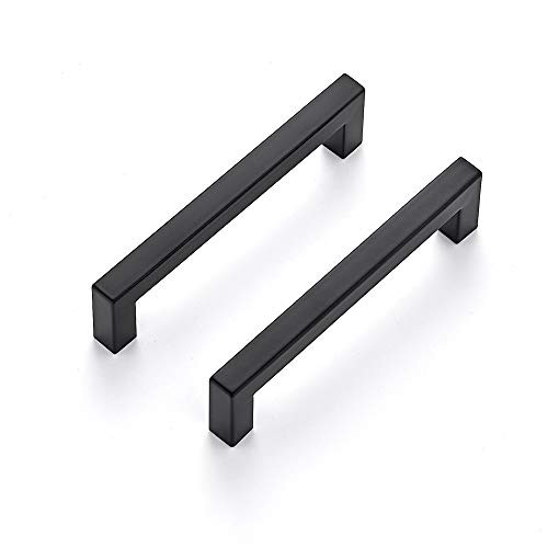 Ravinte 5 Pack 5 Inch Kitchen Square Cabinet Handles Matte Black Cabinet Pulls Black Drawer Pulls Kitchen Cabinet Hardware Kitchen Handles for Cabinets Cupboard Handles Drawer Handles