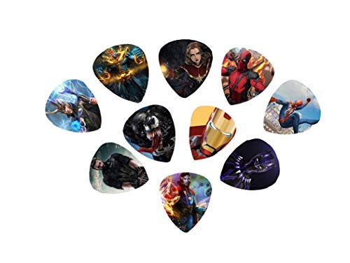 Marvel Avengers Guitar Picks  featuring Captain Marvel and Venom  10 beautiful picks in a packet