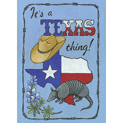 Its a Texas Thing Armadillo and Cowboy Hat 18 x 13 Rectangular Screenprint Small Garden Flag
