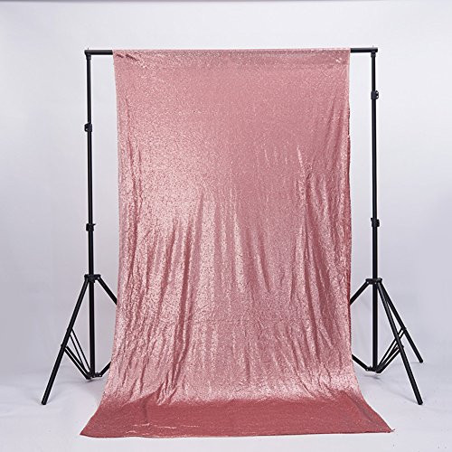 Zdada Seamless New Years Eve Party Sequin Backdrop Sparkly Curtain-Blush 3ftx5ft