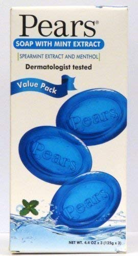 Pears Soap with Mint Extract 44 Oz Bars 3 in a Pack Pack of 4 12 Bars Total