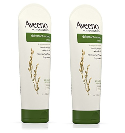 Aveeno Daily Moisturizing Body Lotion with Soothing Oat and Rich Emollients to Nourish Dry Skin FragranceFree 8 fl oz Pack of 2