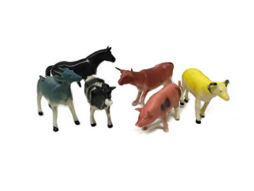 Animal World Toy Farm Animals Figures, Large Size 6 piece Assorted Styles, Sheep, Horse, Goat, Cow, Buffalo and Pig Animal World Toy Farm Animals Figures, Large Size 6 piece Assorted Styles, Sheep, Horse, Goat, Cow, Buffalo and Pig