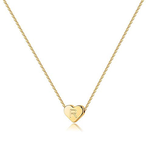 Turandoss Gold Initial R Necklace for Women 14K Gold Filled Heart Initial Necklaces for Women Tiny Initial Necklace for Girls Kids Child Heart Initial Necklace for Teens Girls Kids Turandoss Gold Initial R Necklace for Women 14K Gold Filled Heart Initial Necklaces for Women Tiny Initial Necklace for Girls Kids Child Heart Initial Necklace for Teens Girls Kids