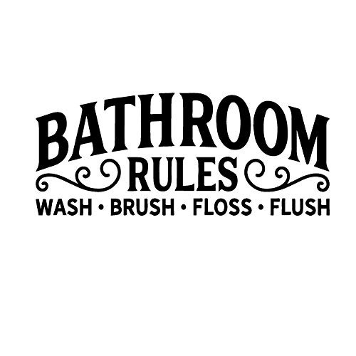 MOVANKRO Bathroom Rules Wash Brush Floss Flush Quote Wall Sticker Removable Home Decor Vinyl Decal Art MOVANKRO Bathroom Rules Wash Brush Floss Flush Quote Wall Sticker Removable Home Decor Vinyl Decal Art