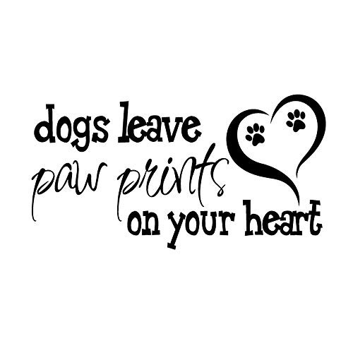 MOVANKRO Dogs Leave Paw Prints on Your Heart Removable Vinyl Wall Decal Home Decor Art Sticker MOVANKRO Dogs Leave Paw Prints on Your Heart Removable Vinyl Wall Decal Home Decor Art Sticker