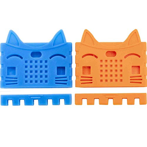 flashtree 2pcs Microbit Protective Case NonAcrylic Silicone Case Cute Pattern Soft Microfiber and Easy to Storage for BBC Microbit Board Blue and Orange