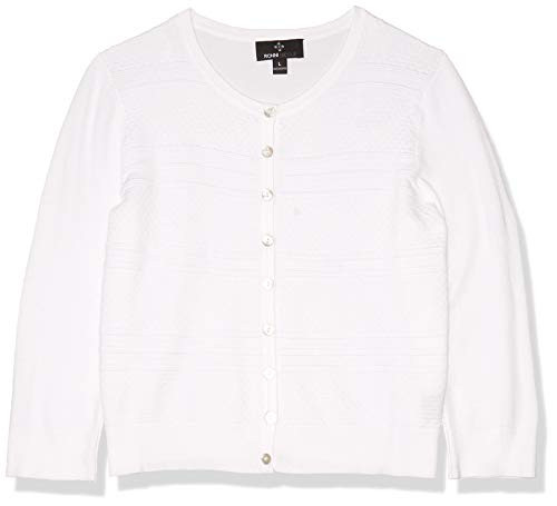 Ronni Nicole Womens Textured Cardigan White Large