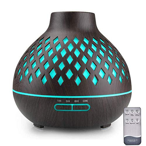 Essential Oil Diffuser Remote Control Diffusers for Essential oils Ultrasonic Humidifier Aromatherapy Diffuser with Waterless AutoOff Coffee