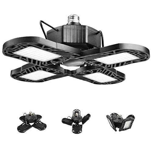 LED Garage Light 120W Deformable Lamp with 4 Panels 10000LM E26 Garage Ceiling Lighting LED Daylight Light for Commercial Shop Barn Warehouse Workshop Basement LED Garage Light 120W Deformable Lamp with 4 Panels 10000LM E26 Garage Ceiling Lighting LED Daylight Light for Commercial Shop Barn Warehouse Workshop Basement