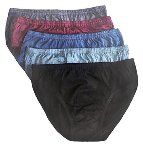Life by Jockey Mens 5Pack Assorted Solid Color Cotton LowRise Briefs XL