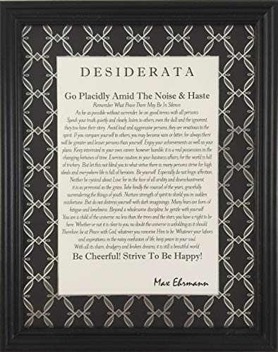 Wood Framed Desiderata Poem By Max Ehrmann Modern Chevron Design 10x12