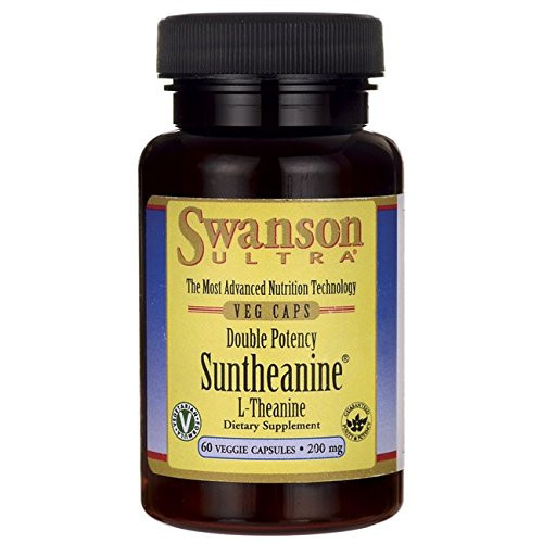 Swanson Amino Acid Double Potency Suntheanine LTheanine 200 Milligrams 60 Veg Capsules