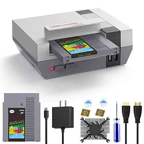 AKNES RETROFLAG NESPi 4 CASE Raspberry Pi 4 Case with SSD CASE USBC Power Supply HDMI Splitter Switch  Cooling Fan  Heatsinks for Raspberry Pi 4 ModelPi 4 B Pi 4 Case