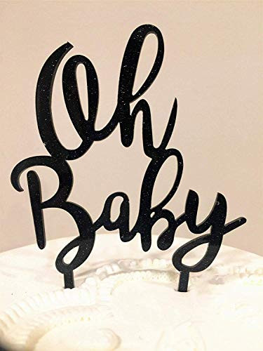 Oh Baby Cake Topper Baby Shower Cake Topper Acrylic Cake Topper First Birthday Cake Topper  1st Birthday  Smash Cake Topper  Birthday Decor  Acrylic Cake Topper Black black