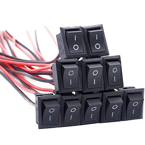 TWTADE 10PCS Solder SPST OnOff Mini Boat Rocker Switch Latching 2Pin Toggle SPST Switch Snap with Lines KCD1XF TWTADE 10PCS Solder SPST OnOff Mini Boat Rocker Switch Latching 2Pin Toggle SPST Switch Snap with Lines KCD1XF