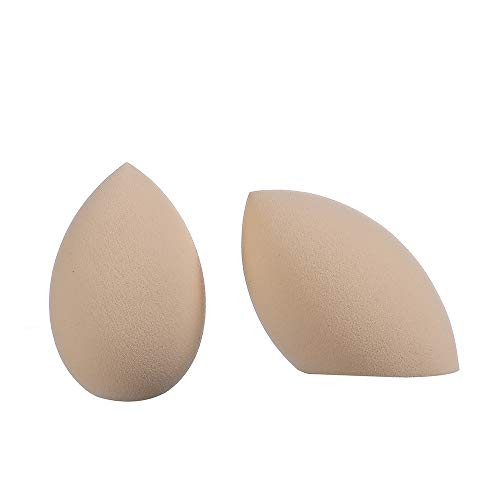 Makeup Sponge Set 2 PCS Beauty Ultra Soft Blender Wet  Dry Use Foundation Blending Sponges LatexFree Flawless Facial Puff for Powder Cream Liquid Concealer Beige