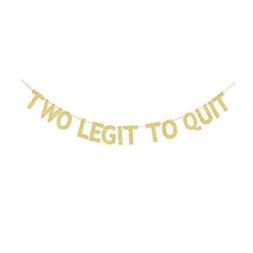 Two Legit to Quit Banner KidsBoysGirls 2nd Birthday Party Decors Gold Gliter Paper Sign Backdrops Two Legit to Quit Banner KidsBoysGirls 2nd Birthday Party Decors Gold Gliter Paper Sign Backdrops