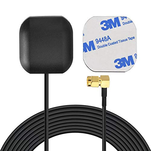 Bingfu Car GPS Antenna SMA Male Waterproof Active GPS Navigation Antenna for Car Stereo Radio Head Unit GPS Navigation System Modem Vehicle Tracker Real Time Monitor Security Camera IoT Router Gateway
