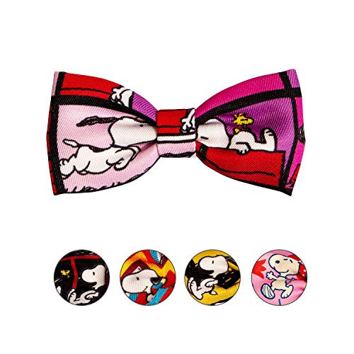ZOOZ PETS Snoopy Dog Bow Tie  Cat Bowtie  Official Peanuts Bowtie Dog Collar  Cute Colorful Bowtie for Dogs and Cats  Lightweight  Comfy Accessory for Pets  5 Peanuts Licensee Prints