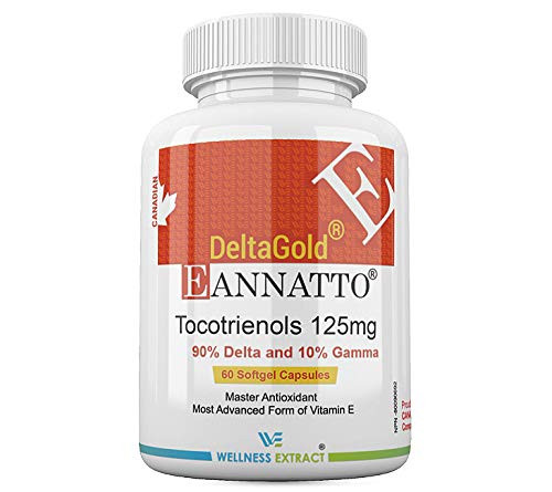 E Annatto DeltaGold Tocotrienols 125mg Vitamin E 60 softgel TocopherolFree
