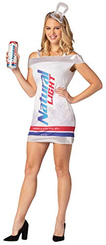 Rasta Imposta Natural Light Beer Can Dress Costume for Women 21 Womens Size ML White