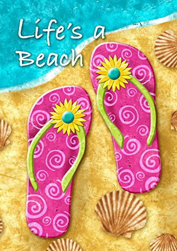 Toland Home Garden 1012098 Life's a Beach House Flag (28 x 40-Inch)