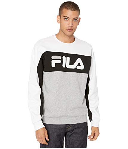 Fila Lesner Fleece Crew WhiteBlackGrey Heather LG