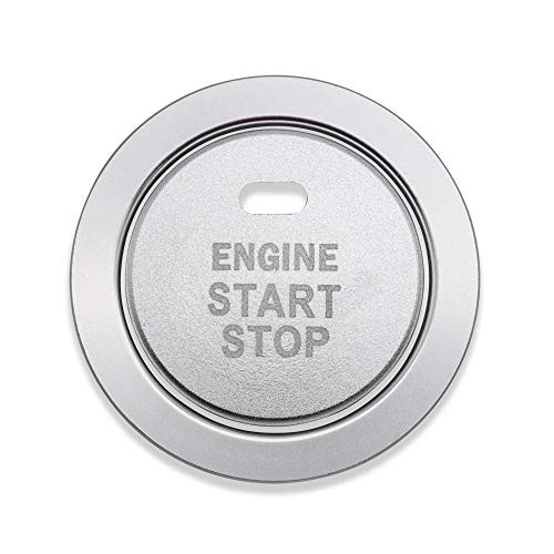 Ceyes Silver Engine Start Stop Button CoverRing Ignition Start Stop Button Trim Ignition Switch Button Sticker Push Button Switch Stickers for Subaru Forester Legacy Impreza Outback Ascent BRZ XV