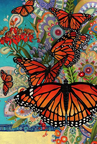 Toland Home Garden Monarch Madness 28 x 40 Inch Decorative Multicolor Summer Butterfly Flower House Flag