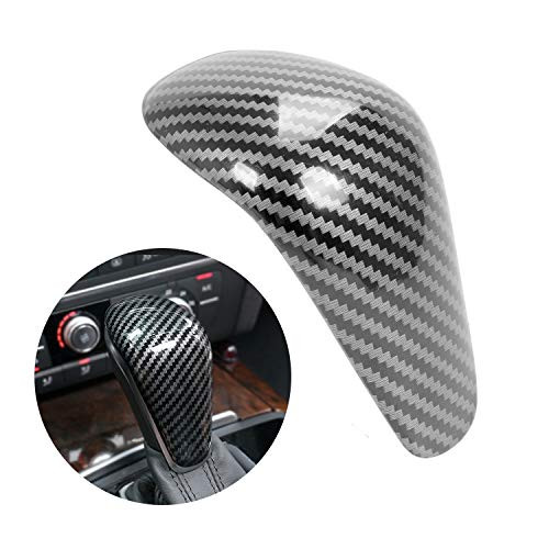 JIECHEN Sport Style Carbon Fiber Print Gear Shift Knob Cover Trim for Audi A6 S6 2016 2017 2018  A7 S7 20162018