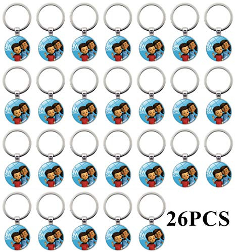 PHAETON 26PCS JWORG Caleb and Sophia Key Chain Jehovah Witness Key Ring Key Holder Jehovahs Witnesses Accessory Become Jehovahs FriendsKids