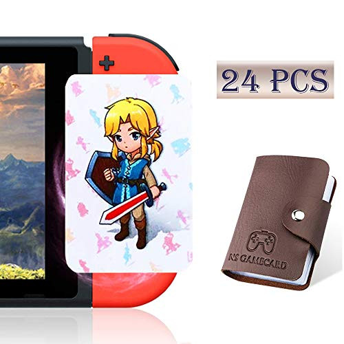 Newest Standard Version 24 Pcs with Zelda Links Awakening Botw NFC Cards for The Legend of Zelda Breath of The Wild SwitchWii U 24 Pcs Not Official Amiibo with Card Holder