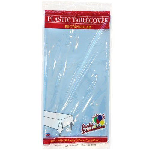 Plastic Party Tablecloths - Disposable, Rectangular Tablecovers - 8 Pack - Light Blue - By Party Dimensions