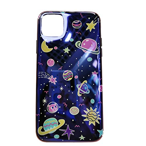 Swishly Galaxy Planets iPhone 11 Pro Max Case Blue Ray Reflective Glossy Star Sky Cartoon Space Soft TPU Phone Case for Apple iPhone 11 Pro Max 65